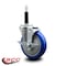 Service Caster 5'' Blue Poly Swivel 3/4'' Expanding Stem Caster with Brake SCC-EX20S514-PPUB-BLUE-TLB-34 - alternate 2